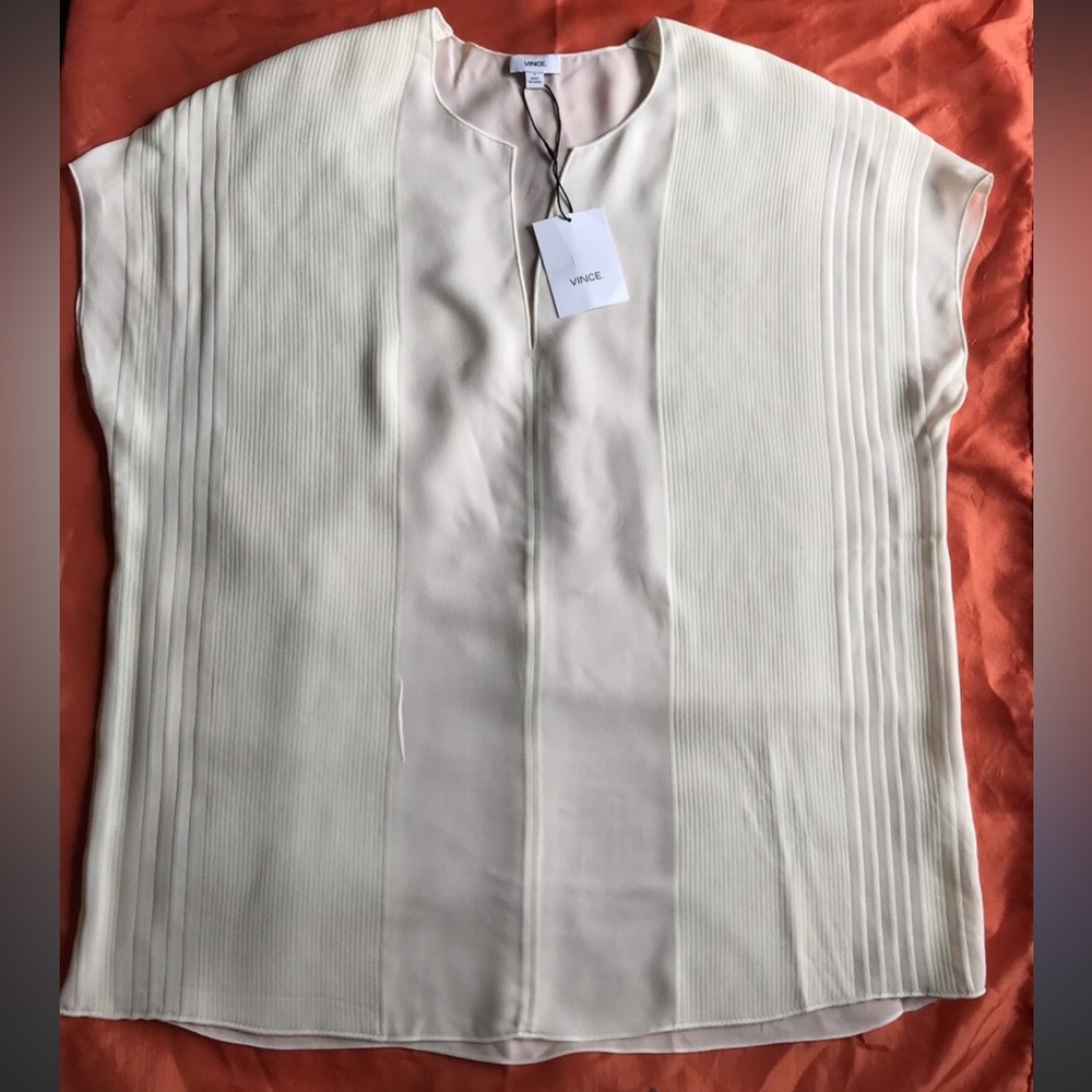 Vince Cream Sleeveless Blouse